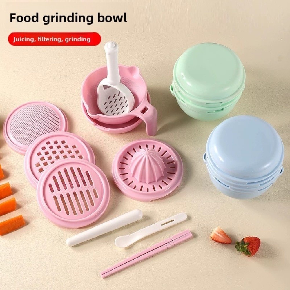 Baby Food Grinding Bowl - Effen kleur Babyvoeding Slijpkom Handgemaakte multifunctionele