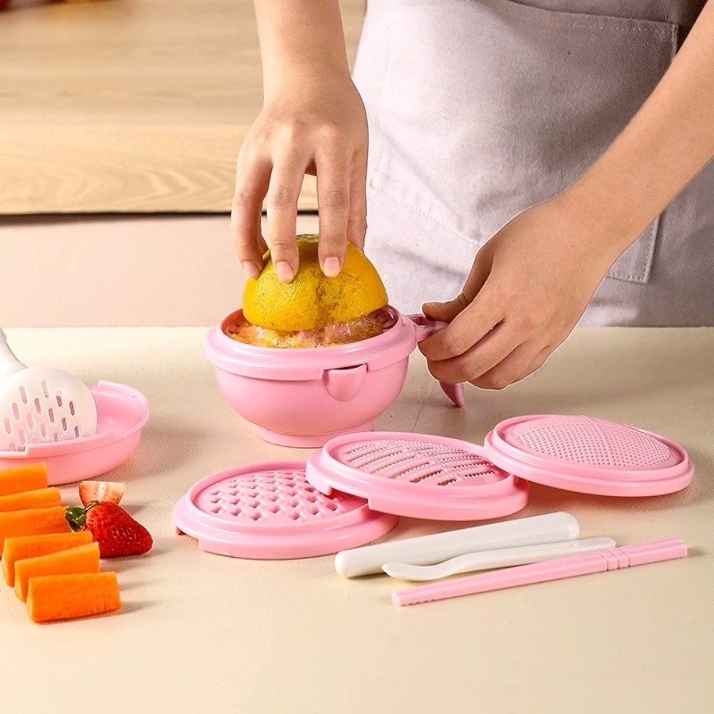 Baby Food Grinding Bowl - Effen kleur Babyvoeding Maalkom Multifunctioneel Gemakkelijk
