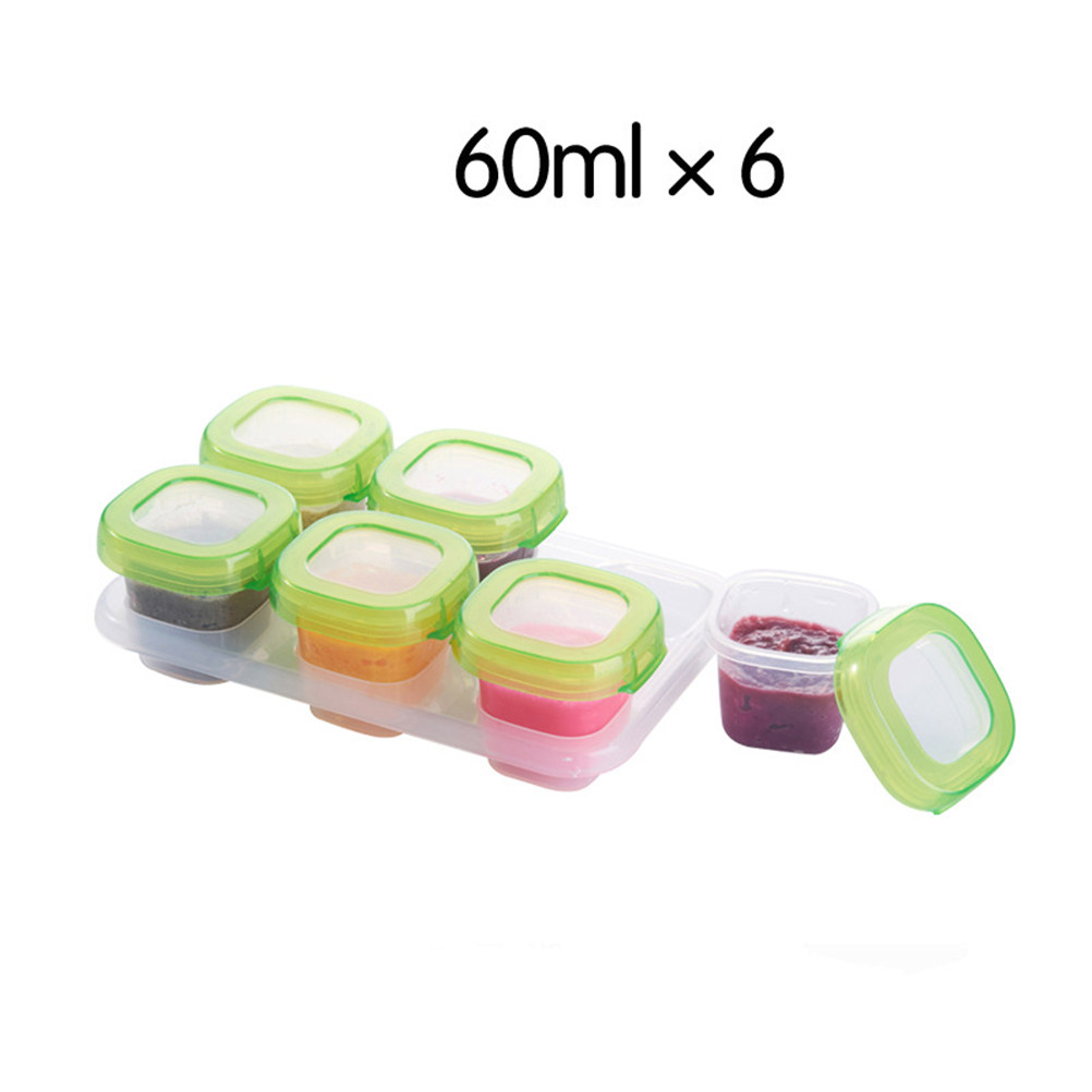 Baby Food Freezer Tray - 6-delige draagbare voedselbewaardoosjes, kleine babyvoedselcontainer, multifunctionele