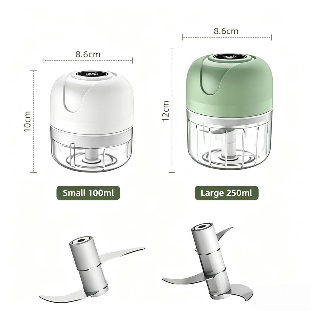 Baby Food Vegetables - 23W USB Oplaadbare Elektrische Knoflookhakker 100ML/250ML