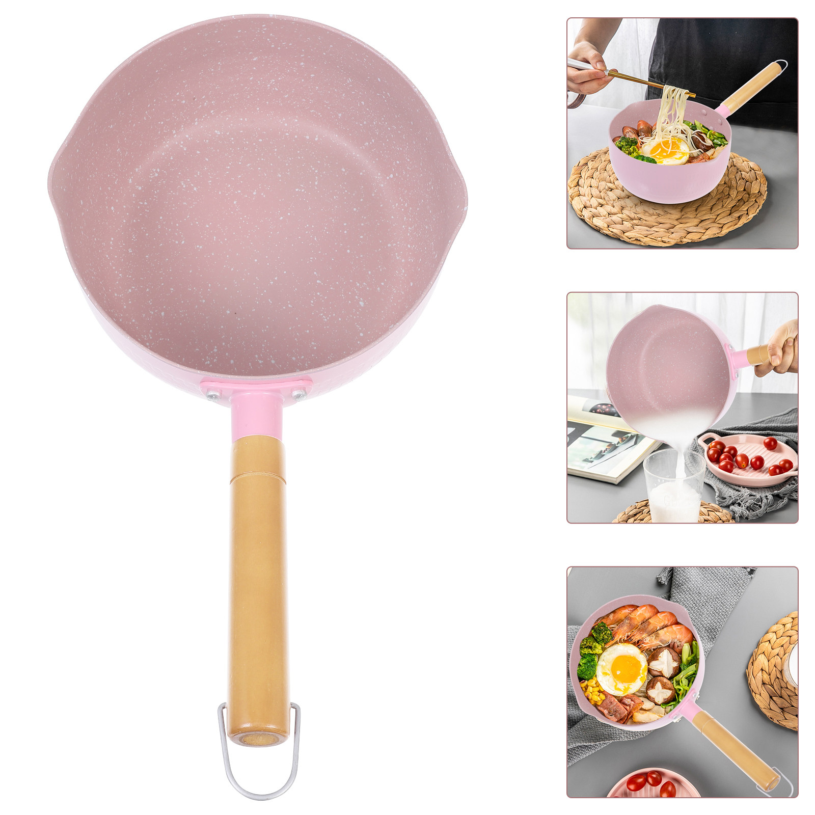Baby Food Restaurant - Aluminium melkpan met houten handvat, multifunctionele