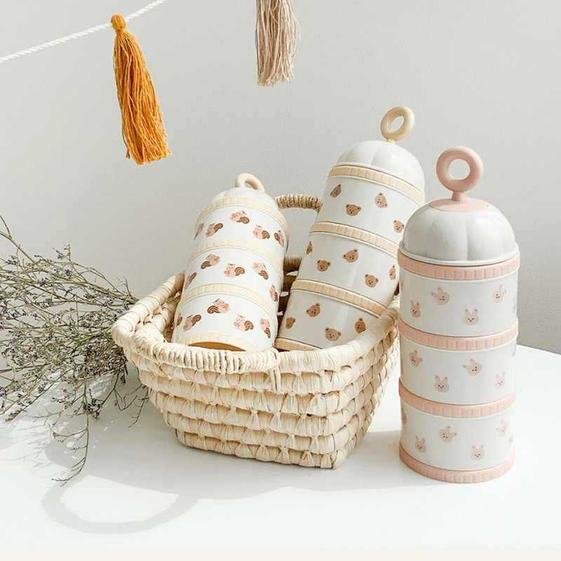 Baby Food Zone - Schattige beer melkpoeder doos babyvoeding accessoires