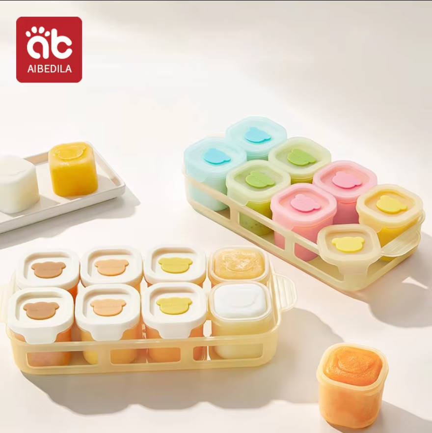 Baby Food Freezer Tray - AIBEDILA Baby Siliconen Voedselvriezerbak Onafhankelijke rooster