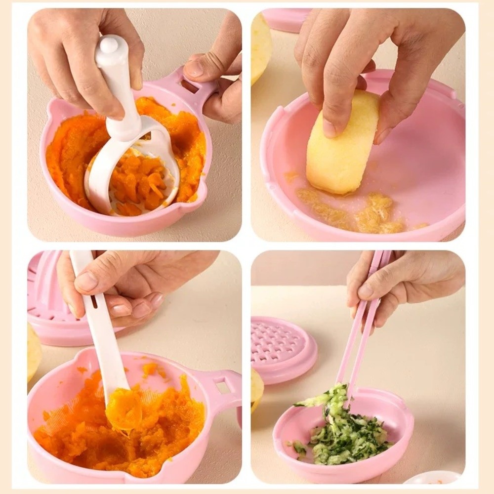 Baby Food Grinding Bowl - Effen kleur Babyvoeding Maalkom Handgemaakt Gemakkelijk
