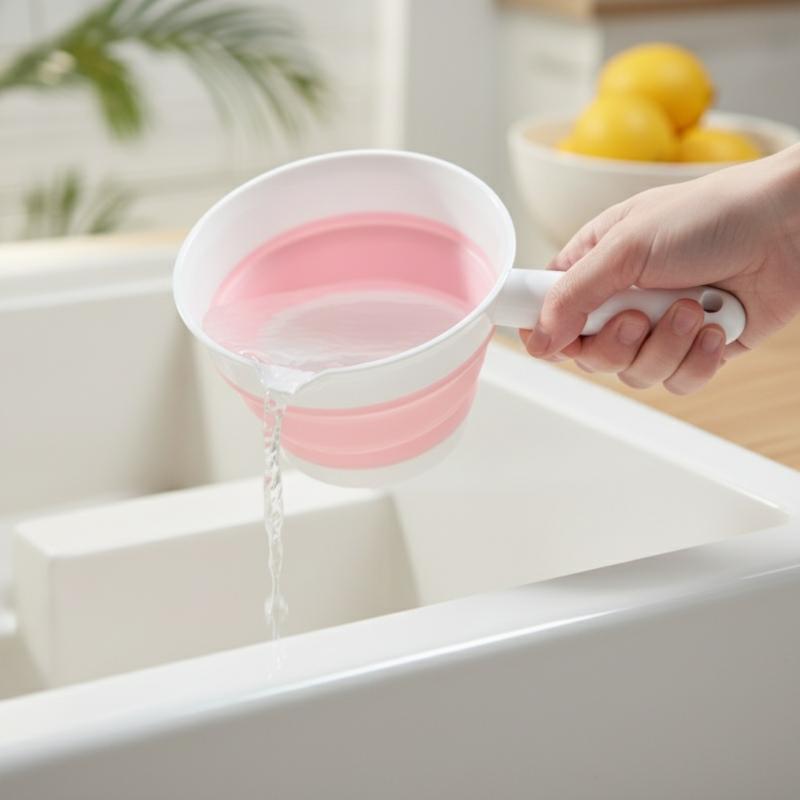 Baby Kitchen Food - Opvouwbare siliconen waterschep, voedselveilig, antislip handvat,