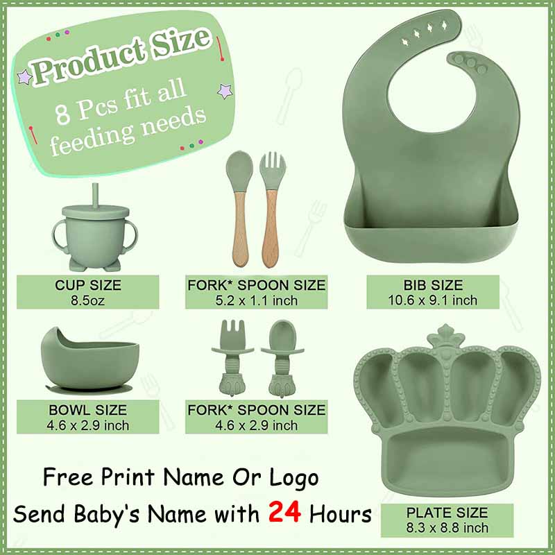 Gepersonaliseerde Naam Baby Vo - Baby Food Utensils Set recensie en prijs