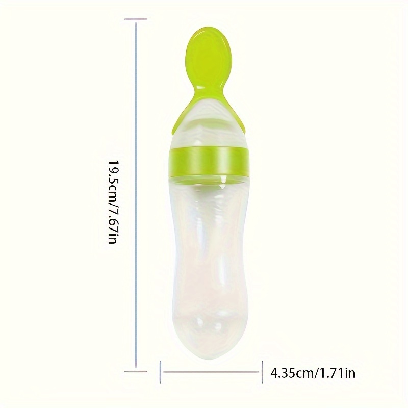 Siliconen babyfles met lepel,  - Baby Food Zone recensie en prijs