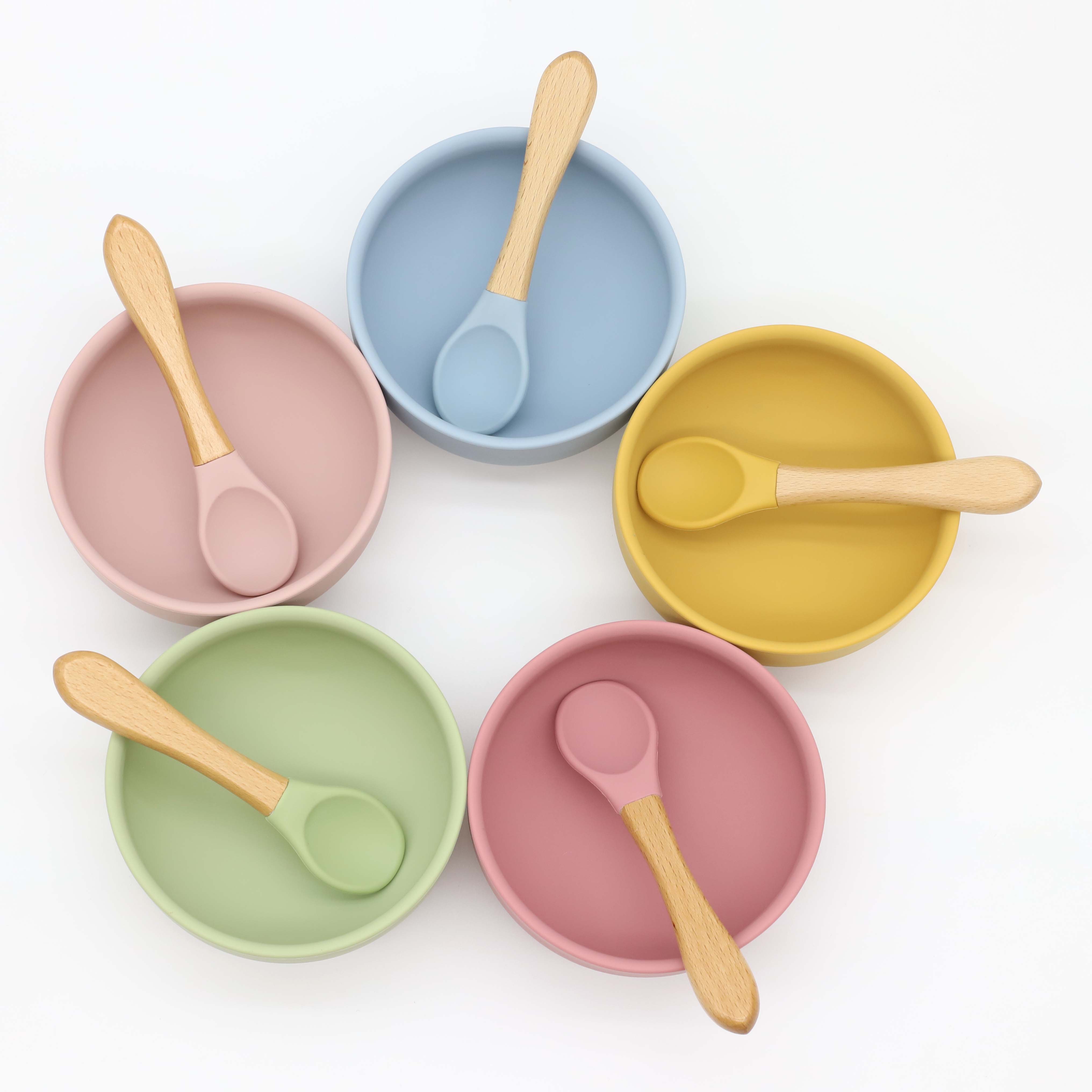 Siliconen kom met zuignap, lep - Baby Food Utensils Set recensie en prijs